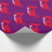 バレンタインの愛パーソナライズされた名ギフトラップ ラッピングペーパー (角)