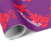 バレンタインの愛パーソナライズされた名ギフトラップ ラッピングペーパー (ロールコーナー)