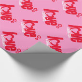 バレンタインの愛パーソナライズされた名ギフトラップ ラッピングペーパー (角)