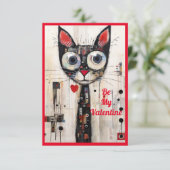 バレンタインの抽象芸術芸術的を大きく見開いた目 サンキューカード (スタンド正面)