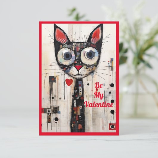 バレンタインの抽象芸術芸術的を大きく見開いた目 サンキューカード (スタンド正面)