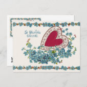 バレンタインの挨拶ハート シーズンポストカード (正面/裏面)