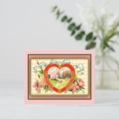 バレンタインの挨拶状の牧歌的な場面 シーズンポストカード (スタンド正面)