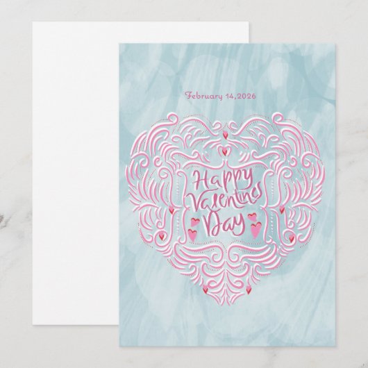 バレンタインの挨拶 シーズンカード (正面/裏面)