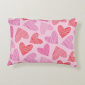 バレンタインの日は赤とピンクのハート アクセントクッション (裏面)