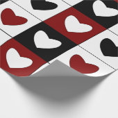 バレンタインの日パターン幸せなハートパターン ラッピングペーパー (角)