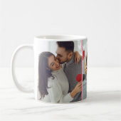 バレンタインの日ピンクと赤いハートカップルの写真 コーヒーマグカップ (左)