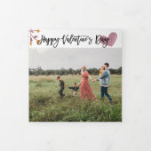 バレンタインの日4写真3折カード水色 三つ折りクリスマスカード (カバー)