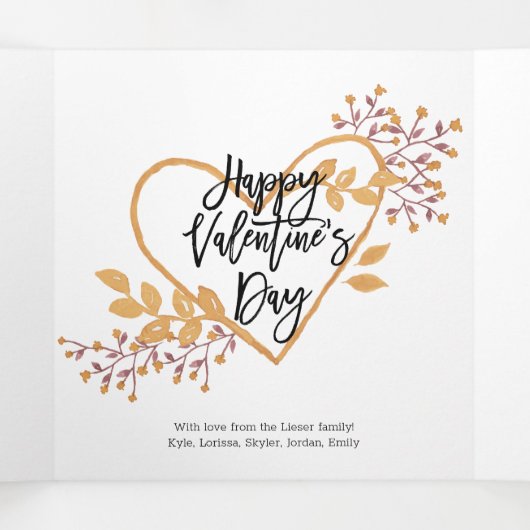 バレンタインの日4写真3折カード水色 三つ折りクリスマスカード (内部中)