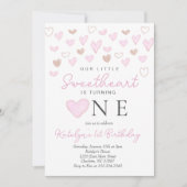 バレンタインの最初の誕生日の招待状 招待状 (正面)