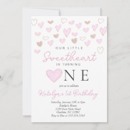バレンタインの最初の誕生日の招待状 招待状