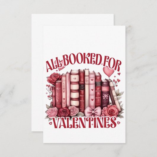 バレンタインの本好きの人のために予約 サンキューカード (正面/裏面)