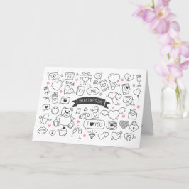 バレンタインの楽しいぬり絵カード カード