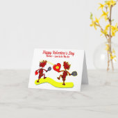 バレンタインの楽しいピックルボール グリーティング カード (黄色い花)