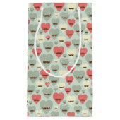 バレンタインの模様(ハートと口ひげ) スモールペーパーバッグ (正面)