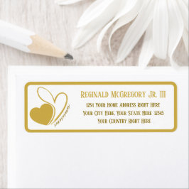 バレンタインの歪んだ傾斜ハート住所 ラベル