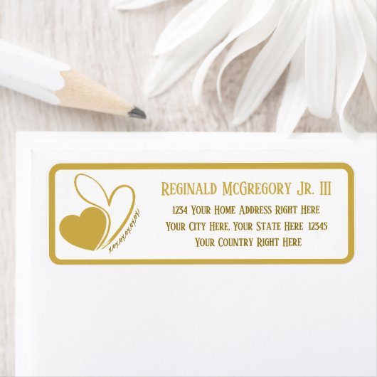 バレンタインの歪んだ傾斜ハート住所 ラベル (インサイチュ)