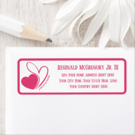 バレンタインの歪んだ傾斜ハート住所 ラベル