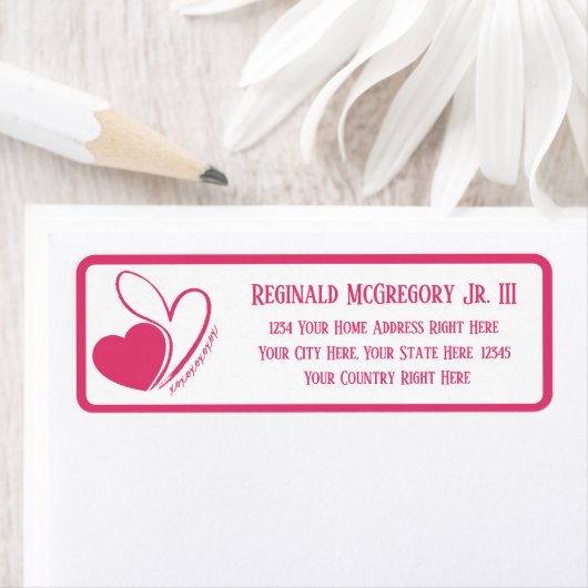 バレンタインの歪んだ傾斜ハート住所 ラベル (インサイチュ)