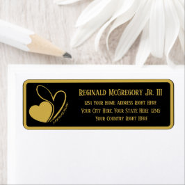 バレンタインの歪んだ傾斜ハート住所 ラベル