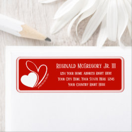 バレンタインの歪んだ傾斜ハート住所 ラベル