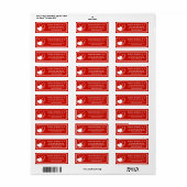 バレンタインの歪んだ傾斜ハート住所 ラベル (フルシート)