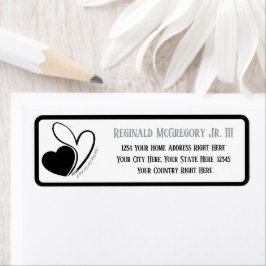 バレンタインの歪んだ傾斜ハート住所 ラベル