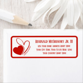 バレンタインの歪んだ傾斜ハート住所 ラベル