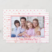 バレンタインの水の色のハートと矢印の写真 シーズンカード (正面/裏面)