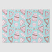 バレンタインの水の色のハートトリートクッキー 薄葉紙 (正面)