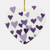 バレンタインの水の色のハート – ウルトラバイオレット セラミックオーナメント (裏面)