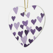 バレンタインの水の色のハート – ウルトラバイオレット セラミックオーナメント (左)