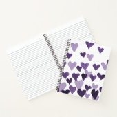 バレンタインの水の色のハート – ウルトラバイオレット ノートブック (内部)