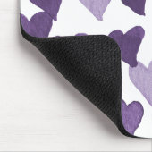 バレンタインの水の色のハート – ウルトラバイオレット マウスパッド (コーナー)