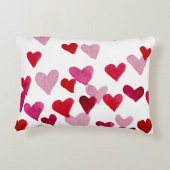 バレンタインの水の色のハート – ピンク アクセントクッション (裏面)