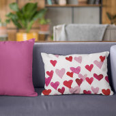 バレンタインの水の色のハート – ピンク アクセントクッション