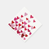 バレンタインの水の色のハート – ピンク スタンダードカクテルナプキン (角)
