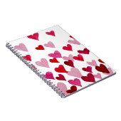 バレンタインの水の色のハート – ピンク ノートブック (右側)