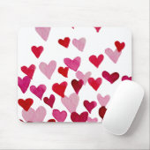 バレンタインの水の色のハート – ピンク マウスパッド (マウス)