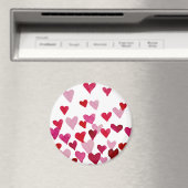 バレンタインの水の色のハート – ピンク マグネット (インサイチュ (食洗機))