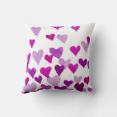 バレンタインの水の色ハート – 紫 クッション (裏面)