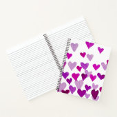 バレンタインの水の色ハート – 紫 ノートブック (内部)