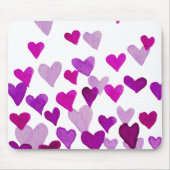 バレンタインの水の色ハート – 紫 マウスパッド (正面)