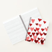 バレンタインの水の色ハート – 赤 ノートブック (内部)