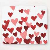 バレンタインの水の色ハート – 赤 マウスパッド (正面)