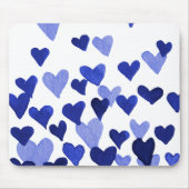 バレンタインの水の色ハート – 青 マウスパッド (正面)