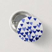 バレンタインの水の色ハート – 青 缶バッジ (正面&裏面)