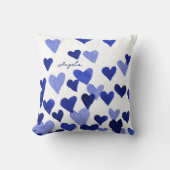 バレンタインの水カラーハート名 クッション (正面)