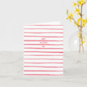 バレンタインの水彩のストライプ カード (黄色い花)