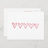 バレンタインの水彩ハートはがき ポストカード (正面/裏面)